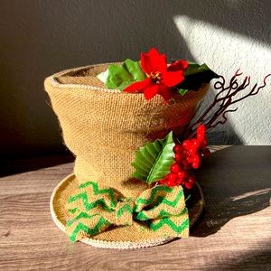 Christmas Burlap Hat Decoration